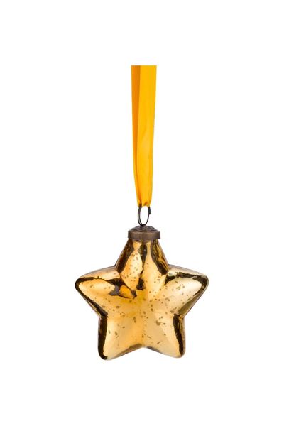 Ornament Glass Star Gold 10cm