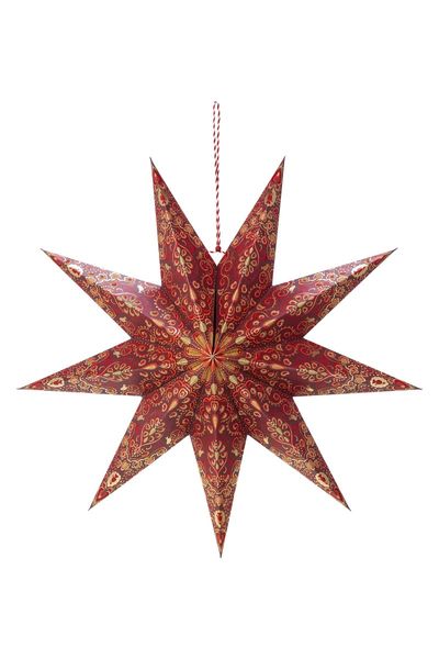 Christmas Star Paper Overall Print Dark Red 60cm