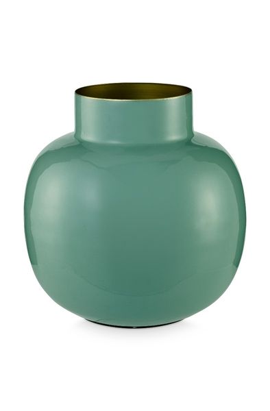 Vase Rond en Métal en Coloris Vert 25 cm