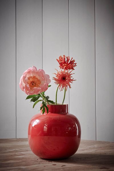 Ronde Vaas Metaal Rood 25 cm