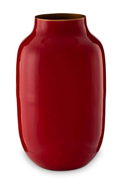 Ovale Vaas Metaal Rood 30 cm