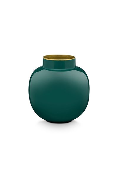 Runde Mini Vase Dunkelgrün 10 cm