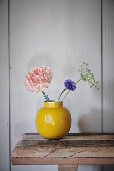 Round Mini Vase Yellow 10 cm