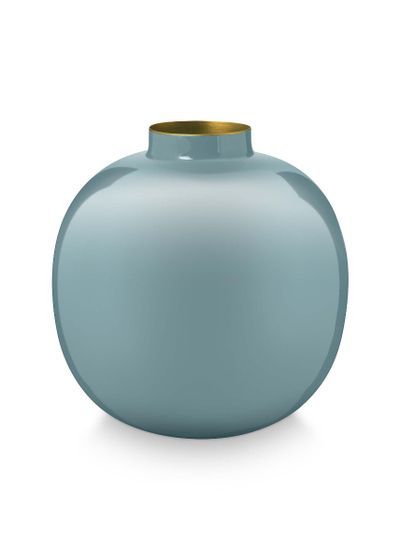 Vase en Métal en Coloris Bleu Clair 23 cm