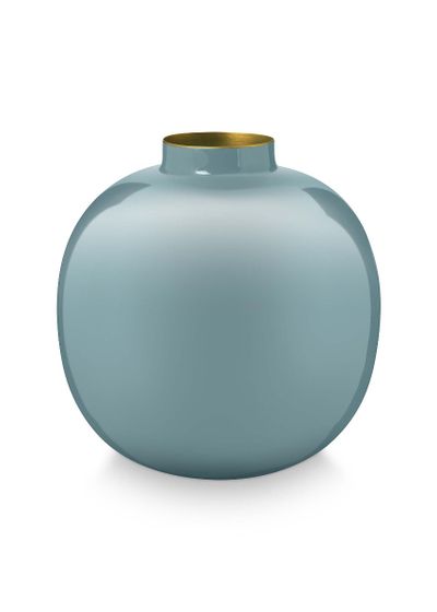 Metal Vase Light Blue 23 Cm