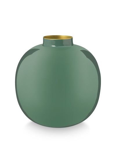 Vase en métal en coloris vert foncé 23 cm