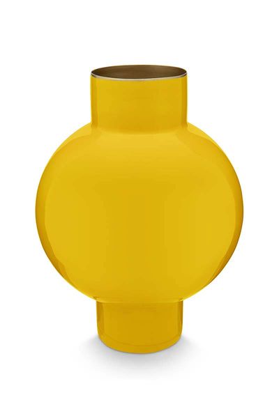 Metal Vase Yellow 24cm