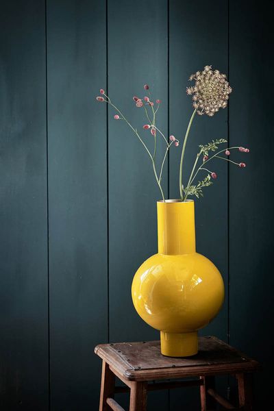 Metal Vase Yellow 40cm