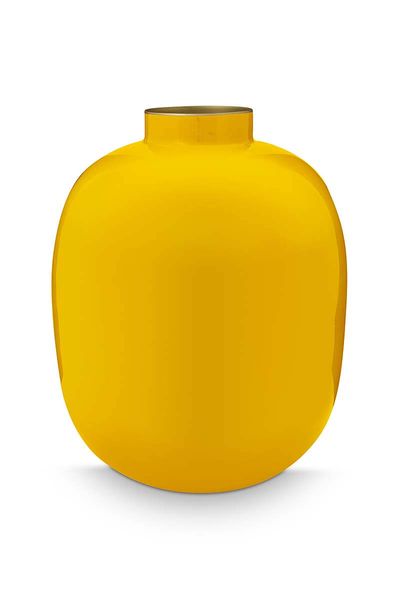 Metal Vase Yellow 32cm