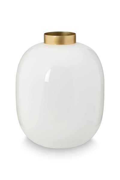 Metall Vase Weiß 32cm