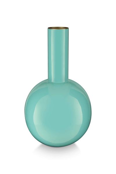 Metalen Vaas Klein Helderblauw 26cm