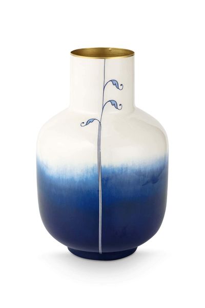 Vase Metall Pip & The Blue Bird Dip Dye Blau 30cm