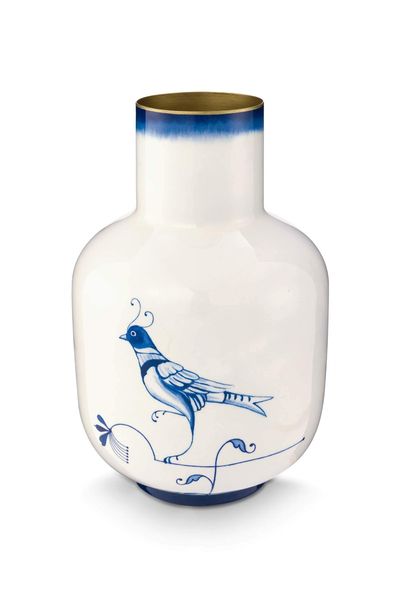 Vase Metall Pip & The Blue Bird Blau 30cm