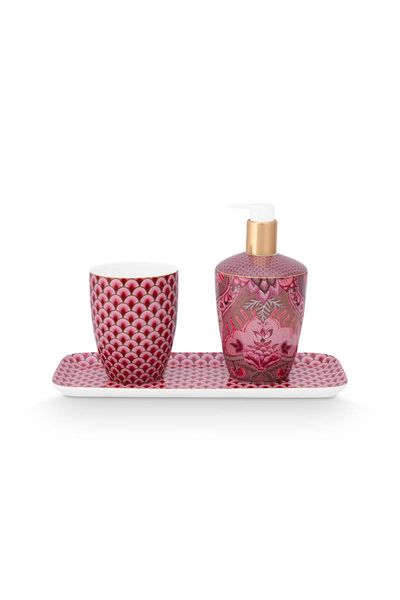 Badezimmeraccessoires set/3 Kyoto Festival Dunkelrosa
