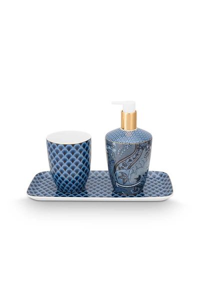 Badkamer Accessoires Set/3 Kyoto Festival Blauw