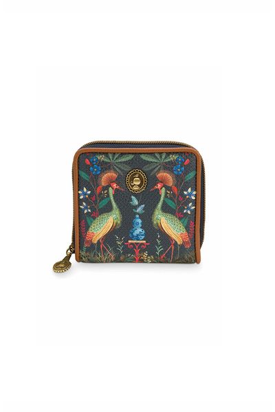 Wallet Square Flirting Birds Dark Blue