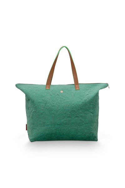 Tote Bag Velvet Quiltey Days Green