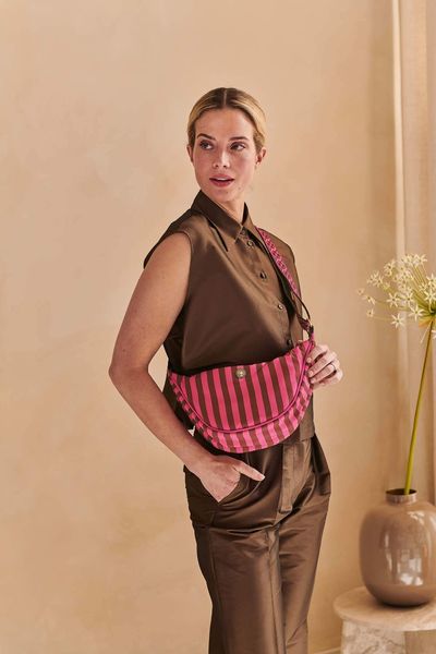 Freya Cross Body Bag Stripe Pink