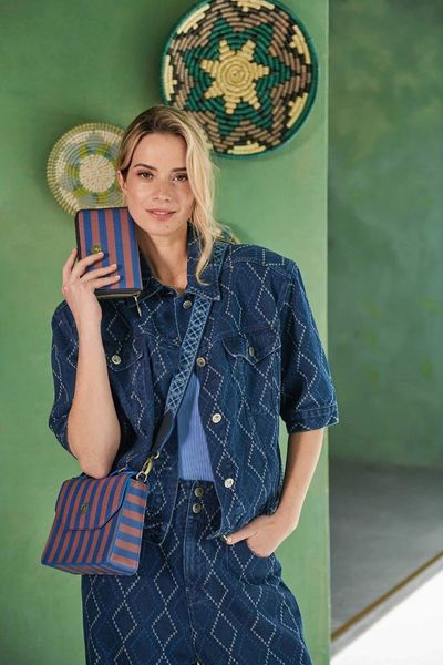 Willow Wallet Stripe Blue