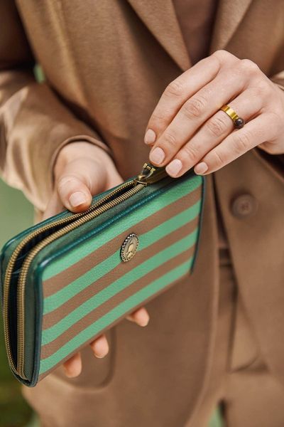 Willow Wallet Stripe Green
