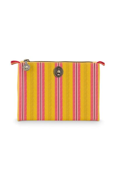Flaches Necessaire Klein Jambo Flower/Blurred Lines Gelb