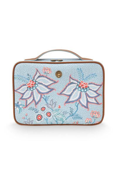 Beautycase Rechteckig Gross Flower Festival Hellblau