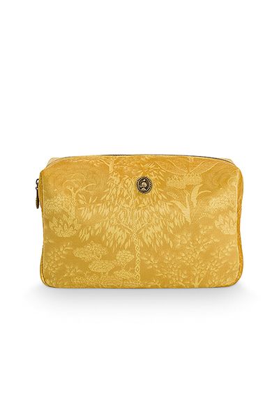 Cosmetic Bag Square Large Origami Tree Yellow