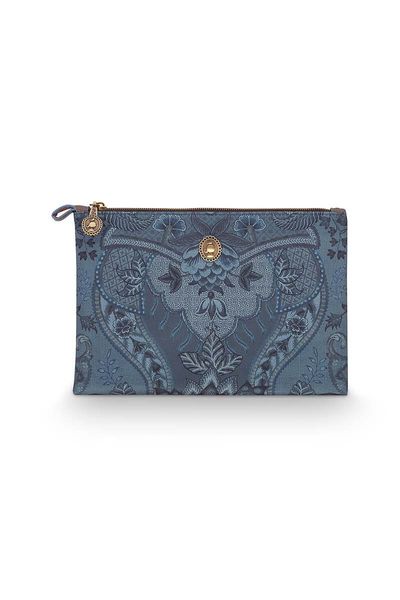 Cosmetic Flat Pouch Medium Kyoto Festival Blue