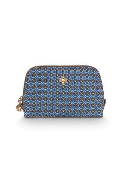 Cosmetic Bag Triangle Small Clover Blue