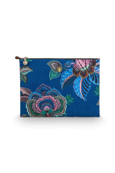 Cosmetic Flat Pouch Large Cece Fiore Blue