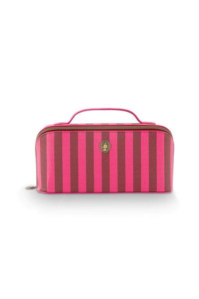 Necessaire Cyrille Mittelgroß Streifen Rosa