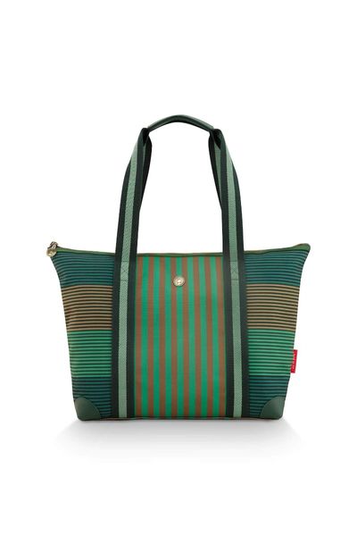Tilda Tote Bag Medium Stripe Green