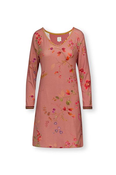 Nachthemd Lange Ärmel Kawai Flower Rosa