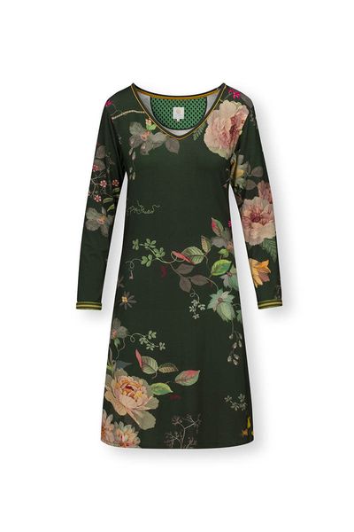 Nachthemd Lange Ärmel Tokyo Bouquet Dunkelgrün