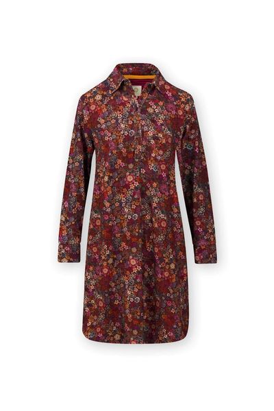 Nightdress Long Sleeve Buttons Tutti i Fiori Red 
