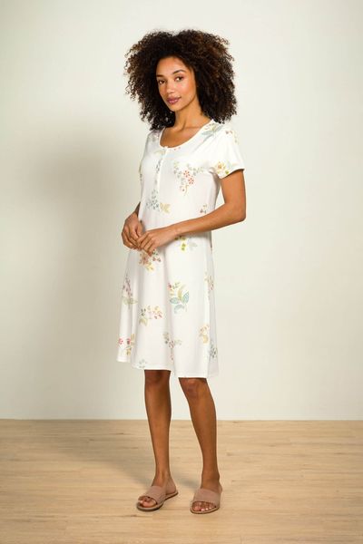 Daisy Nightdress Short Sleeve Blossom Chique White