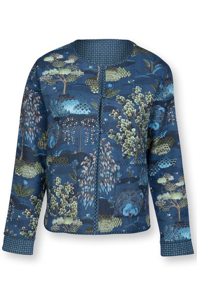 Jacke Quilted Japanese Garden Blau
