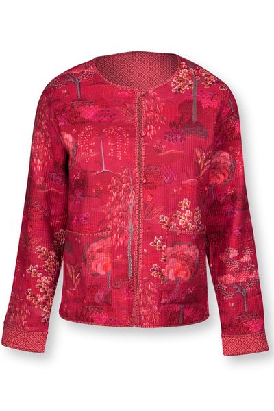 Cardigan Quilted Japanese Garden Red