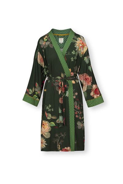 Kimono Tokyo Bouquet Donkergroen