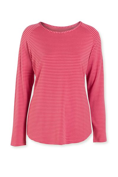 Top Lange Mouw Tonal Stripe Rood