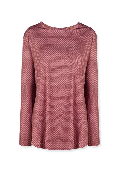 Sport Shirt Lange Mouw Lace Flower Rood
