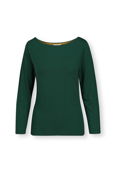 Top Lange Ärmel Little Sumo Stripe Dunkelgrün