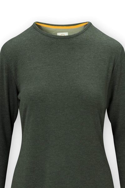 Top Long Sleeve Solid Dark Green
