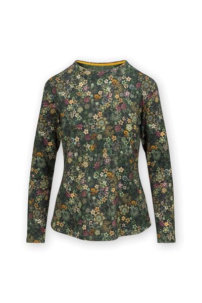 Top Long Sleeve Tutti i Fiori Dark Green