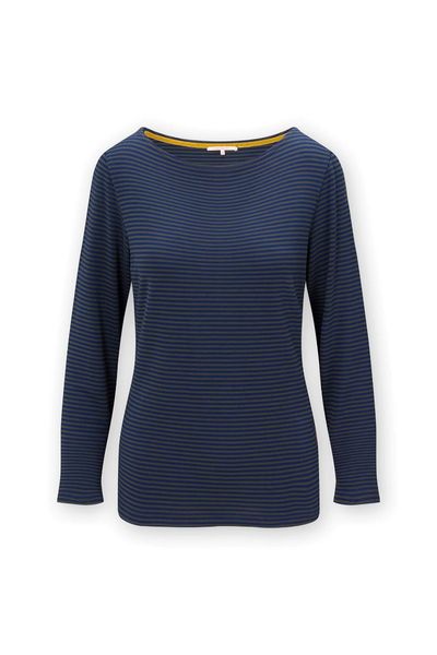 Top Lange Ärmel Little Sumo Stripe Blau Grun