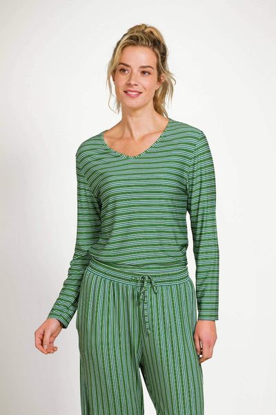 Trice Top à Manches Longues Kente Stripe Vert 