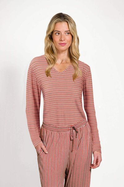 Trice Top à Manches Longues Kente Stripe Rose 