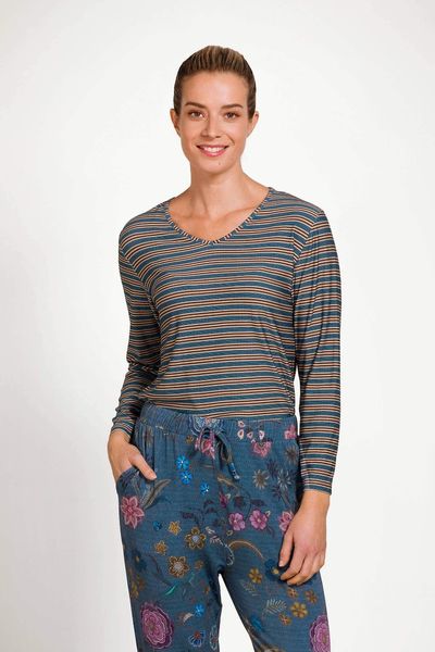 Trice Top à Manches Longues Kente Stripe Bleu 