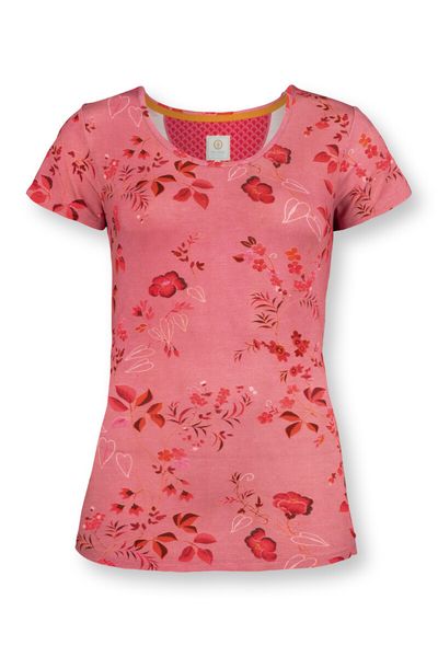 Top mit Kurze Ärmeln Tokyo Blossom Rosa