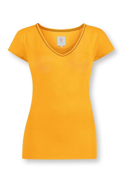 Top Korte Mouw Uni Geel